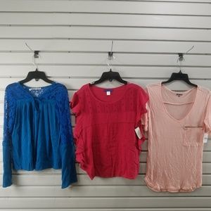 New 3 Pcs Women's Top Blouse Shirt Sweater Tank